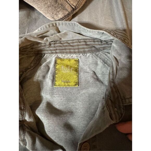 Women’s raglan long sleeve tencel button-down shirt  top M - Picture 7 of 7